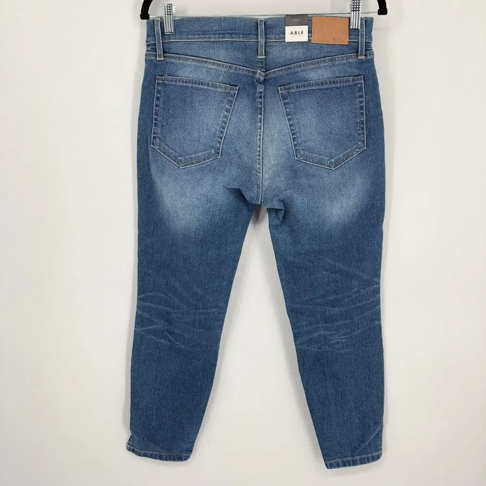 ABLE The Skinny‎ Jeans Womens 29 Blue Stretch Medium Wash Ankle Denim NWT